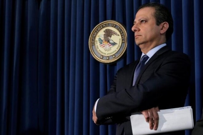 Preet Bharara adressing the first 
