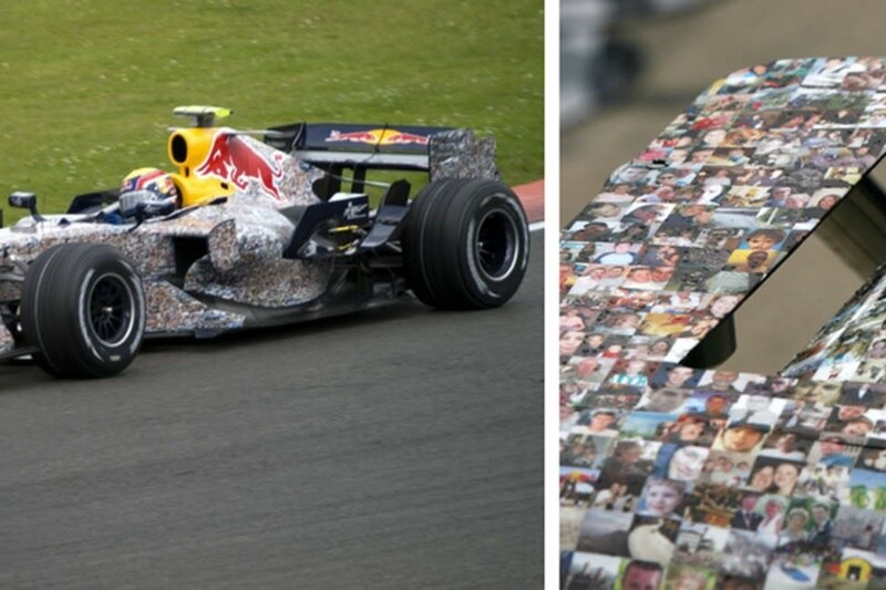 Two Red Bull cars have managed to be on this list. The second one is the "Faces for charity" livery. It raised $1 million for the spinal injuries charity Wings for Life in 2007.