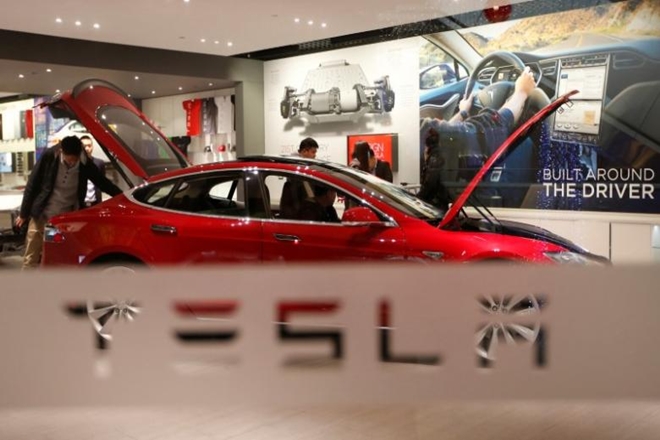 Near 1430 GMT, Tesla shares were up 3.1 per cent at $311.93 for a market capitalisation of $51.53 billion, more than $1 billion above GM. (Reuters) Near 1430 GMT, Tesla shares were up 3.1 per cent at $311.93 for a market capitalisation of $51.53 billion, more than $1 billion above GM. (Reuters)