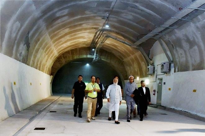 Prime Minister Narendra Modi dedicated India’s longest highways tunnel – the Chenani-Nashri tunnel in Jammu and Kashmir to the nation on Sunday. (PTI)