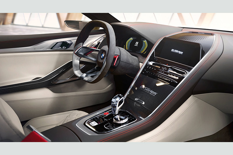 Interior and Features: The interior has received a digital instrument cluster with driver information system, a squarish steering wheel with controls and buttons. The centre panel features dual-tone leather upholstery with contrast stitching as well as carbon fibre treatment. The car also features carbon fibre shell sport seats, polished aluminum inserts and Swarovski glass for the rotary controller as well as iDrive controller that add more luxurious elements to the car.