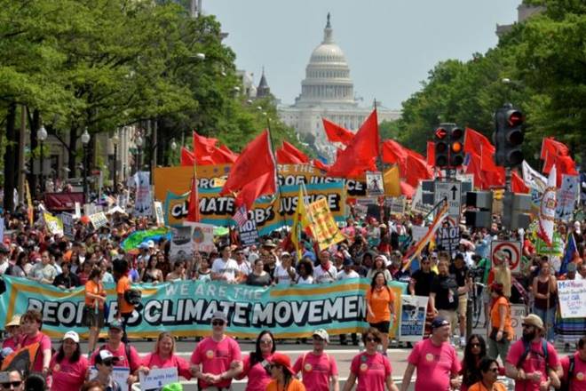 Demonstrators during a People's Climate March, to protest U.S. President Donald Trump's stance on the environment, in Washington. (Reuters) Demonstrators during a People's Climate March, to protest U.S. President Donald Trump's stance on the environment, in Washington. (Reuters)