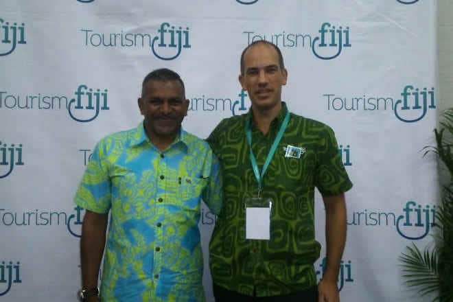 Fiji Tourism Minister Faiyaz Koya (left) with Mathew Stoekler, CEO, Tourism Fiji