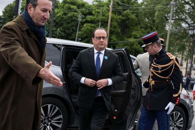 French President Francois Hollande pressed on that day despite the French presidential plane being forced to turn back once, after it was struck by lightning on its first attempt at departure from Paris. (Reuters) French President Francois Hollande pressed on that day despite the French presidential plane being forced to turn back once, after it was struck by lightning on its first attempt at departure from Paris. (Reuters)
