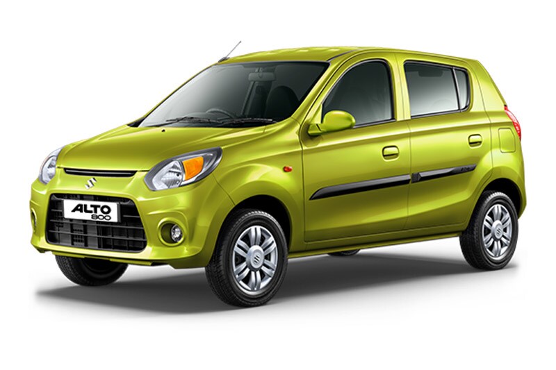 Maruti Suzuki Alto 800 : Maruti Suzuki Alto 800 is an entry level car in the company's stable and is the most popular hatchback in the country. It is powered by a 796cc three-cylinder petrol motor that develops 47 hp of power and 69 Nm of torque mated to a 5-speed transmission. The petrol engine gives a fuel mileage of 24.7 kmpl. The Alto 800 also comes fitted with a company fitted CNG kit, which gives more mileage than the petrol engine. The CNG fitted Alto 800 gives a fuel economy of 33.44 km/kg.