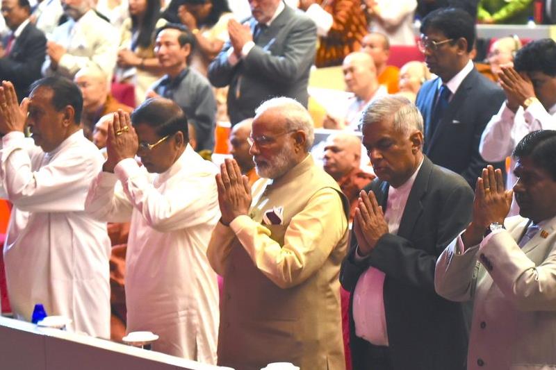 narendra modi sri lanka visit, narendra modi, colombo, sri lanka, international vesak day, buddha day, vesak day, Maithripala Srisena, wickramasinghe