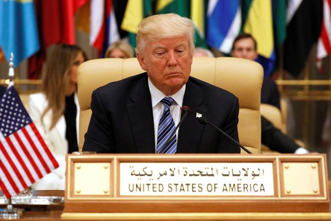 US President Trump, visiting the kingdom at the start of his first foreign tour since taking office, told dozens of Muslim leaders invited to Riyadh for a special summit that he brought "a message of friendship and hope and love". (Reuters)