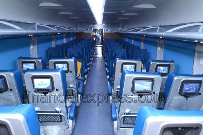 Under Prime Minister Narendra Modi's vision of 'Make in India' the coaches of Tejas Express have been manufactured at Rail Coach Factory in Kapurthala, Punjab. Under Prime Minister Narendra Modi's vision of 'Make in India' the coaches of Tejas Express have been manufactured at Rail Coach Factory in Kapurthala, Punjab.