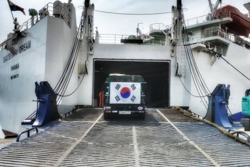 This was perhaps taken before the two settled in for a 24 hour ferry into Vladivostok, Russia.