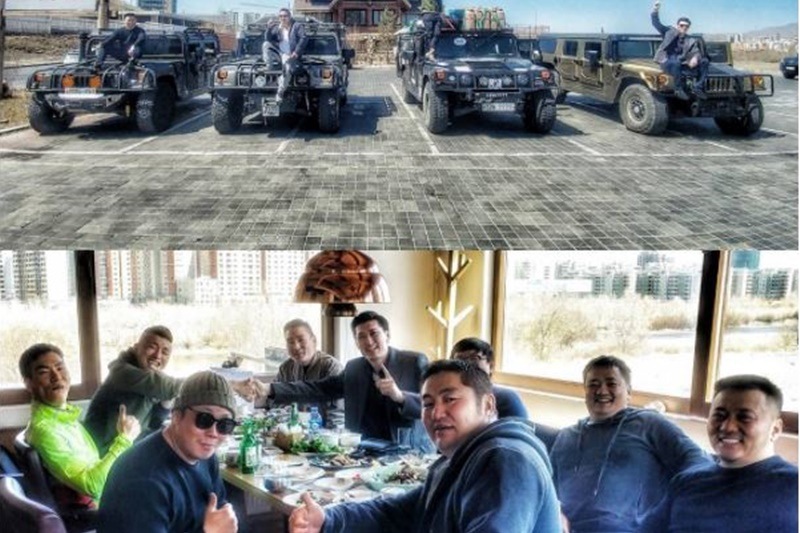 On their way up, they also had a chance to mingle with a Hummer club in Mongolia.