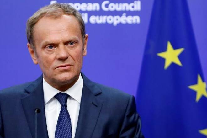 European Union president Donald Tusk called today on G7 leaders to maintain sanctions on Russia over the conflict in Ukraine, but the White House said it did not yet "have a position" on the issue. (Reuters)
