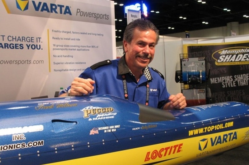 Robinson rode his Top Oil-Ack Attack motorcycle into the history books at a blistering 605.697 kmph at the Bonneville Salt Flats. Robinson is no stranger to setting speed records. He has actually broken the land speed record on a motorcycle twice before, and he set all of his records in the span of four years. (Image: John Siebenthaler)