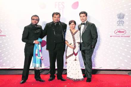 (Above, from left) Film directors Dibakar Banerjee, Anurag Kashyap, Zoya Akhtar and Karan Johar at the 2013 Cannes Film Festival.