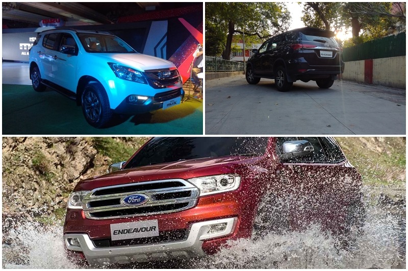 Isuzu MU-X vs Toyota Fortuner vs Ford Endeavour: Specs, Features, Mileage and Prices