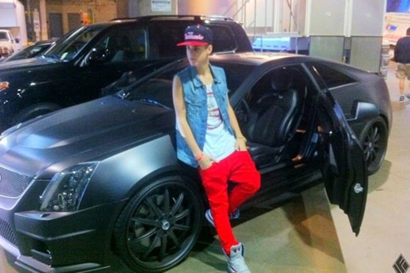 Cadillac CTS-V aka the Batmobile: West Coast Customs did a Batman-inspired job on Justin Bieber's Cadillac CTS-V in 2011. The car was given Bat Mobile like suicide doors and matte black paint. The customisation shop from California created a car that is quite unique. ( Image: Celebritycarsblog)