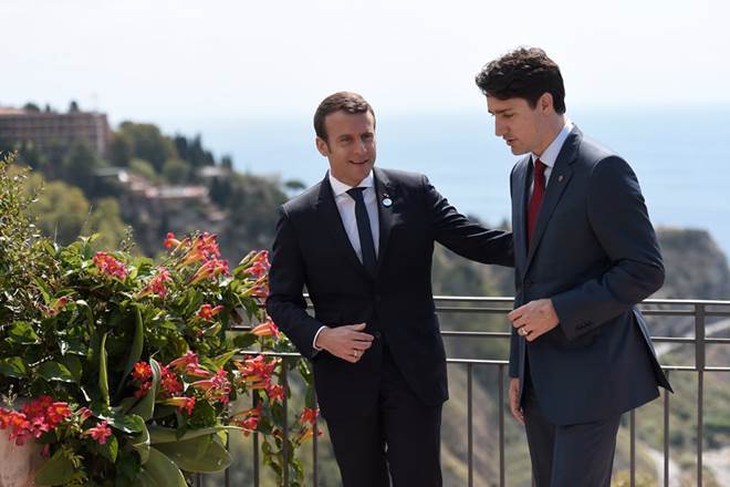 Social media, Canadian PM Justin Trudeau, French President Emmanuel Macron, bromance, G-7 summit, refugee crisis, Emmanuel Macron French President, Trudeau, Canada, France, Germany, Italy, Japan, United Kingdom, United States, Taormina, Italy Social media, Canadian PM Justin Trudeau, French President Emmanuel Macron, bromance, G-7 summit, refugee crisis, Emmanuel Macron French President, Trudeau, Canada, France, Germany, Italy, Japan, United Kingdom, United States, Taormina, Italy