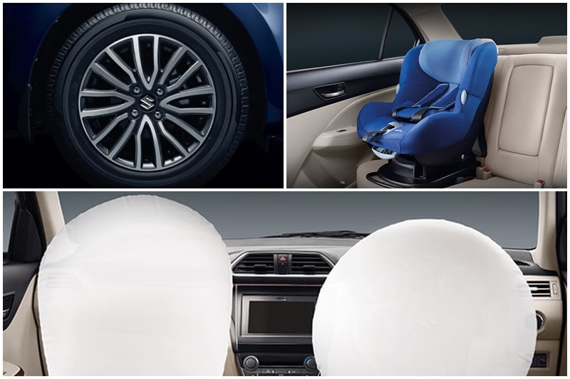The compact sedan comes equipped with several safety features. It gets ABS with EBD, brake assist, dual airbags engine immobiliser and child seat anchorage as standard across all variants. Higher variants also get reverse parking sensors, reverse parking camera, fog lamps, rear defogger and anti-theft security system.