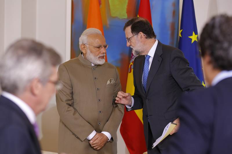 narendra modi, narendra modi in spain, spain visit, india spain, spanish president Mariano Rajoy, indian prime minister, modi, modi in spain, modi europe visit, modi four day visit, narendra modi spain visit, Mariano Rajoy, Moncloa Palace, King Felipe VI of Spain, King Felipe VI, spain india, india spain ties, spain india agreements