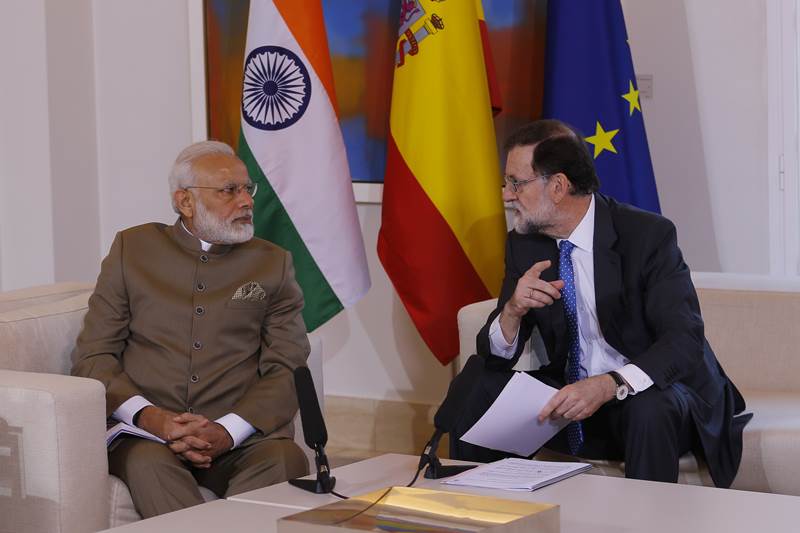 narendra modi, narendra modi in spain, spain visit, india spain, spanish president Mariano Rajoy, indian prime minister, modi, modi in spain, modi europe visit, modi four day visit, narendra modi spain visit, Mariano Rajoy, Moncloa Palace, King Felipe VI of Spain, King Felipe VI, spain india, india spain ties, spain india agreements