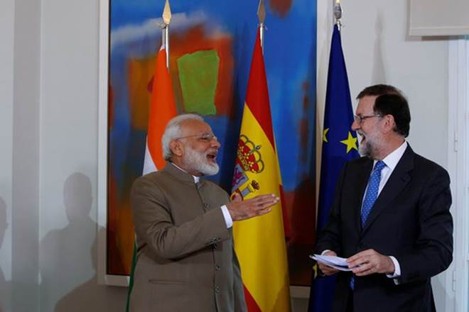 narendra modi, narendra modi in spain, spain visit, india spain, spanish president Mariano Rajoy, indian prime minister, modi, modi in spain, modi europe visit, modi four day visit, narendra modi spain visit, Mariano Rajoy, Moncloa Palace, King Felipe VI of Spain, King Felipe VI, spain india, india spain ties, spain india agreements
