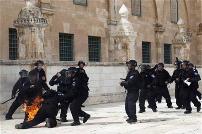 Dozens of Palestinians were hurt today in the occupied West Bank and Gaza during clashes with Israeli forces after marches backing hunger-striking prisoners, the Palestine Red Crescent Society said. (Reuters)