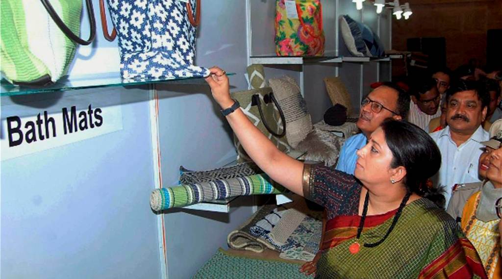 Irani uses Twitter both to propagate handloom and, more recently, cotton fabrics. Many of her ministerial colleagues have joined in her ‘#CottonIsCool’ campaign on social media. (PTI)