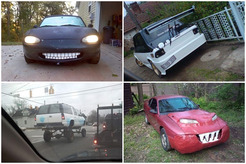 Not everyone can own a Ferrari or a Lamborghini, so what do you do if you want your car to look cooler than others - you might modify it a bit. These guys had the same idea, but no knowledge or finnese. Warning: The following car mods can give you a headache! (Credit for following images: Heavy)