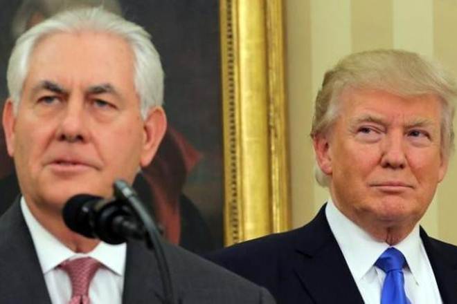 US Secretary of State Rex Tillerson and President Donald Trump. (Reuters)