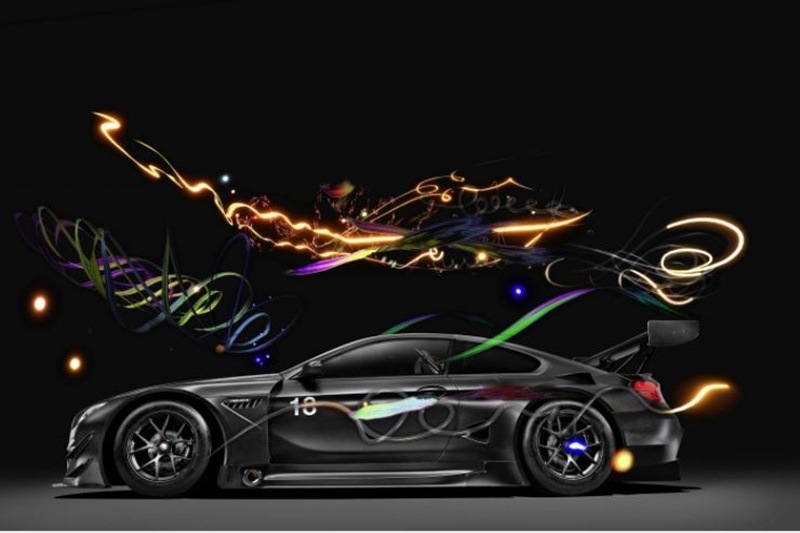 The art has to be viewed using an app, perhaps you'll have to point your phone to the car and look through it as the lights and other effects float around the M6. It also represents a spiritual tradition to bless anything that is new.