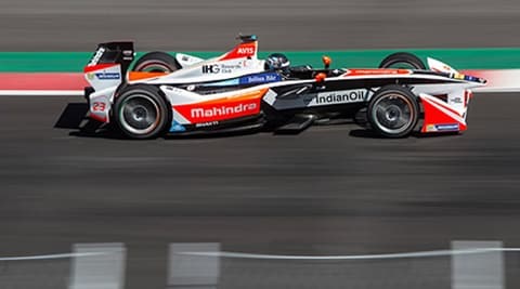 A teary eyed Anand Mahindra watches on as Mahindra Racing take their first ever Formula E victory