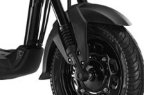 Telescopic front forks for better comfort and handling. 