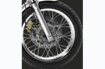 41mm front telescopic forks and Paioli rear shockers.