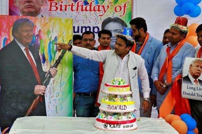 Donald Trump, Donald Trump birthday, Hindu Sena, Hindu Sena celebrates Donald Trump birthday, US President, Vishnu Gupta, Donald Trump birthday in India, Republican, Narendra Modi, Modi Trump meeting Donald Trump, Donald Trump birthday, Hindu Sena, Hindu Sena celebrates Donald Trump birthday, US President, Vishnu Gupta, Donald Trump birthday in India, Republican, Narendra Modi, Modi Trump meeting