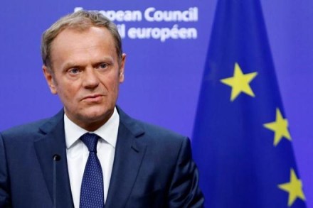 Donald Tusk, Russia economic sanctions, European Union, Ukraine ceasefire commitments, Ukraine,  Emmanuel Macron, Angela Merkel,  Minsk ceasefire agreement, 
