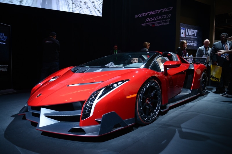 Lamborghini Veneno Roadster: The most expensive road-legal Lamborghini till date, the Veneno Roadster retails at $3.3 million. The chassis is the same as the Lamborghini LP-700 Aventador, but the one in the Veneno Roadster is made from carbon fibre. A 6.5 litre V12 mated to a single-clutch ISR automated manual transmission is capable of generating a massive 740 hp of power, enough to propel the occupants from a standstill to hair-raising excitement in about 3 seconds. The dry weight of the Lamborghini Veneno Roadster is just shy of the 1,500 kg mark, making it lighter than most regular cars