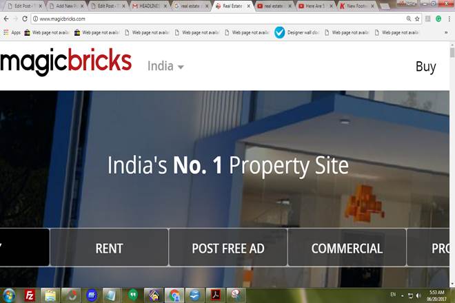 real estate online companies, Internet-based real estate, Housing.com, PropTiger, MagicBricks, 99acres, CommonFloor