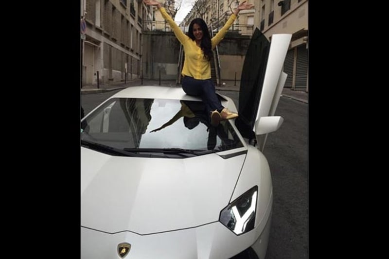 There's a charm to opening presents, and Mallika Sherawat apparently received a Lamborghini Aventador SV on Valentines Day. Mallika's gift will have cost the person over Rs 5 crore. (Image: Filmibeat)
