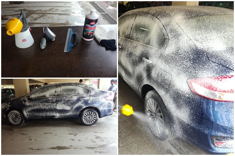 In this system, the cars that come for cleaning will use water for underbody washing, however, the rest of the exteriors would not use one-tenth of the quantity (approximately). This cleaning process consists of a dry foam polish, hand gloves made out of a material similar to a towel, wipers for glass areas and micro fibre cloths. The entire kit is available to customers at a retail price of Rs 12,000, however, a smaller kit which includes a pre-mixed polish and a microfibre cloth is available for Rs 860 inclusive of all taxes.