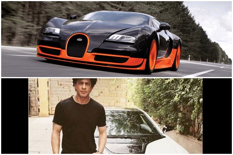 We begin with the one who's called the 'King of Bollywood' Shah Rukh Khan, who owns a Bugatti Veyron. At a price tag of a massive Rs 12 crore, the Veyron has made a mark as one of the fastest road cars ever. It boasts of a top speed of over 400 kph. (Top: representational image of Bugatti Veyron; Bottom: Courtesy Filmibeat)