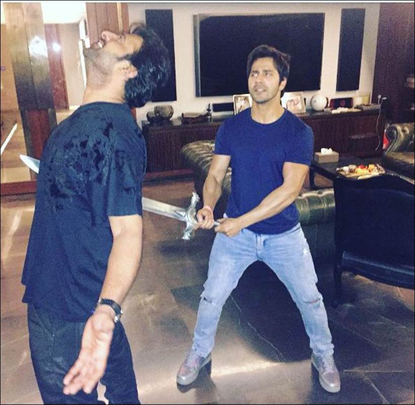 varun dhawan, prabhas, varun dhawan prabhas, varun dhawan stabs prabhas, prabhas stabbed by varun dhawan, Baahubali The Conclusion, karan johar, karan johar party, karan johar baahubali party, baahubali, bahubali 2, bahubali 2 the conclusion