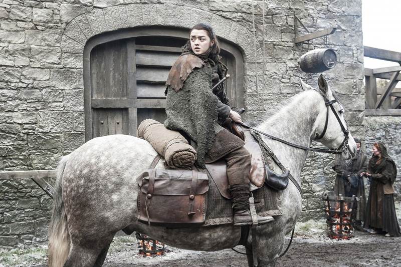 4) Arya Stark meets Nymeria: Arya meets her old friend, Hot Pie, who gives her the news that Jon Snow has taken over Winterfell. Arya changes her plans of going to Kings Landing and immediately heads to the North. Later in the episode, she meets a pack of wolves who initially approach her with bared fangs but later change their minds. Leading the pack is her direwolf Nymeria, who was last seen in Season 1 after she released the wolf into the woods to keep from being killed for biting Joffrey. She implores Nymeria to come back to Winterfell with her, but instead Nymeria simply walks off with her pack. The moment calls back Game of Thrones’ first season in more ways than one. As Nymeria departs, Arya says “That’s not you” which calls back to the time she rebuffed her father Ned Stark’s prediction of her becoming a wife to a great lord, and a mother to sons who will go on to become knights and lords with a simple “No, that’s not me”. (HBO)