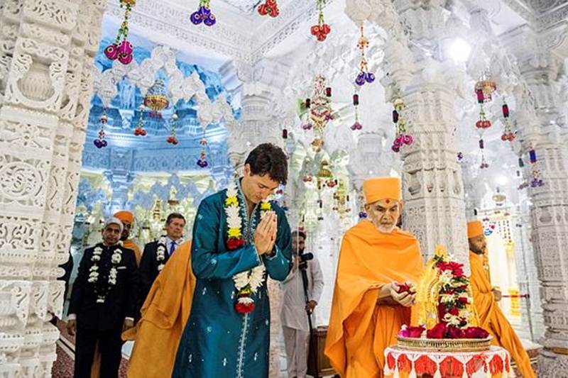 Justin Trudeau, Canadian Prime Minister, Mayor John Tory, Mahant Swami Maharaj, BAPS Shri Swaminarayan Mandir, Bochasanwasi Shri Akshar Purushottam Swaminarayan Sanstha, Ministry of External Affairs, Vikas Swarup, United Nations