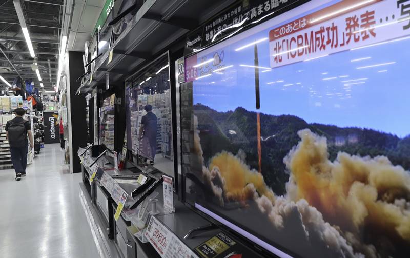 North Korea fires intercontinental ballistic missile, North Korea fires ICBM, North Korea fires ICBM pics, North Korea fires ICBM images, nuclear weapon, US President Donald Trump, Hwasong-14 missile, Kim Jong-Un