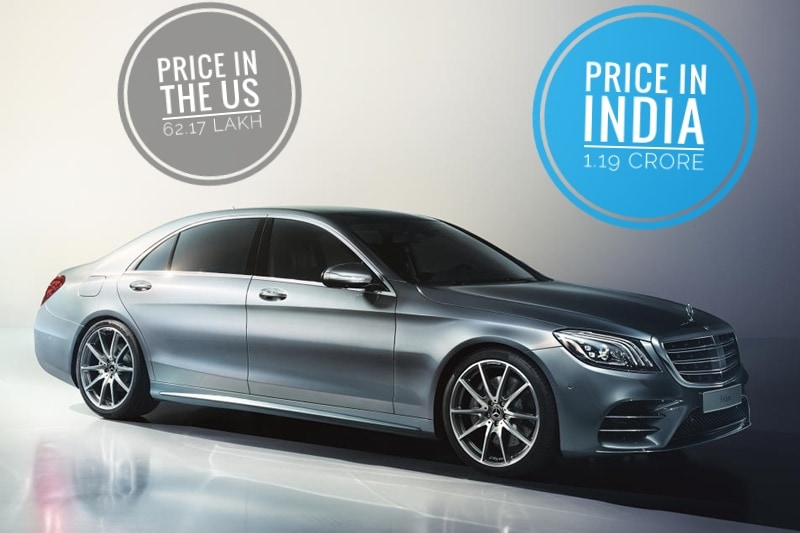 The S-Class is assembled in India, but still is almost twice the price as the US version which retails at a marginal 62.17 lakh in the US, but is sold in India at almost 1.19 crore!!