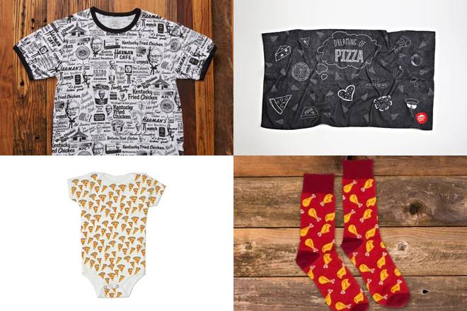 McDonald's clothes, KFC clothes, Pizza Hut clothes, food MNCs, wearables business, Global Delivery Day, McD's, food chain merchandise, Global McDelivery Day, UBEREats, McDelivery Collection, lapel pins, T-shirts, sweat shirts, KFC, pizza purveyor