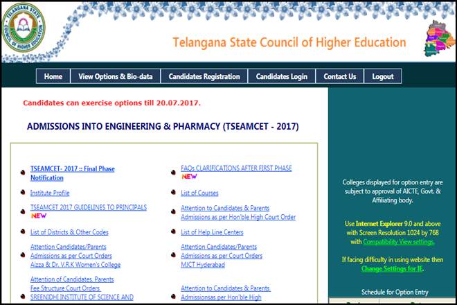 tseamcet.nic.in, TS EAMCET, TS EAMCET 2017, TS EAMCET 2017 Counselling, Final Phase counselling, Telangana Engineering, documents, Agriculture and Medical Entrance Examination, Telangana State Council of Higher Education, Hyderabad, education news