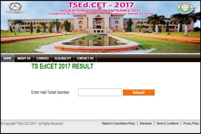 TS EdCET, TS EdCET 2017, TS EdCET 2017 results, edcet.tsche.ac.in, Osmania University, Osmania University TS Ed CET results, Osmania University CET results, Osmania University results, results news, education news