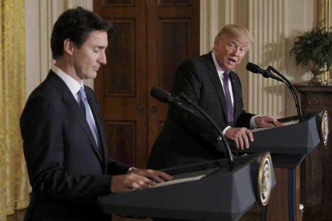 Donald Trump, US President, Justin Trudeau, Canadian President, United States, Canada, NATO, Angela Merkel, World News, International News, Financial Express Donald Trump, US President, Justin Trudeau, Canadian President, United States, Canada, NATO, Angela Merkel, World News, International News, Financial Express