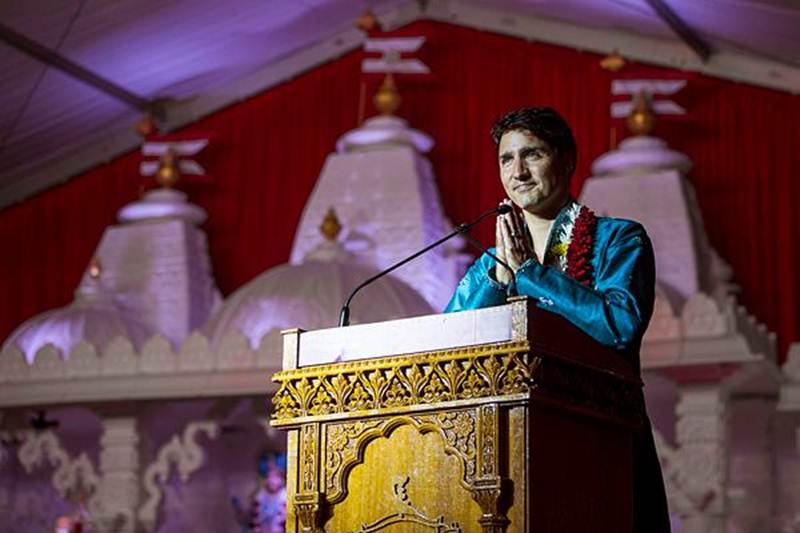 Justin Trudeau, Canadian Prime Minister, Mayor John Tory, Mahant Swami Maharaj, BAPS Shri Swaminarayan Mandir, Bochasanwasi Shri Akshar Purushottam Swaminarayan Sanstha, Ministry of External Affairs, Vikas Swarup, United Nations