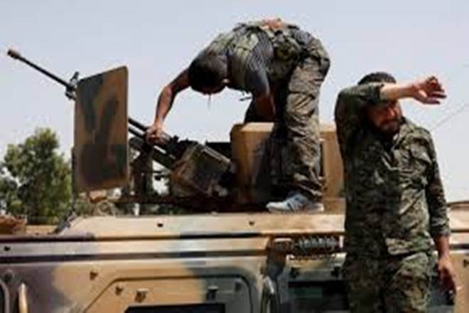 US backed fighters, Raqa, Euphrates River, Syrian city US backed fighters, Raqa, Euphrates River, Syrian city